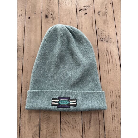 Isabel Marant Hart Logo Patch Cotton Wool Toque Beanie Hat Green - Picture 1 of 6